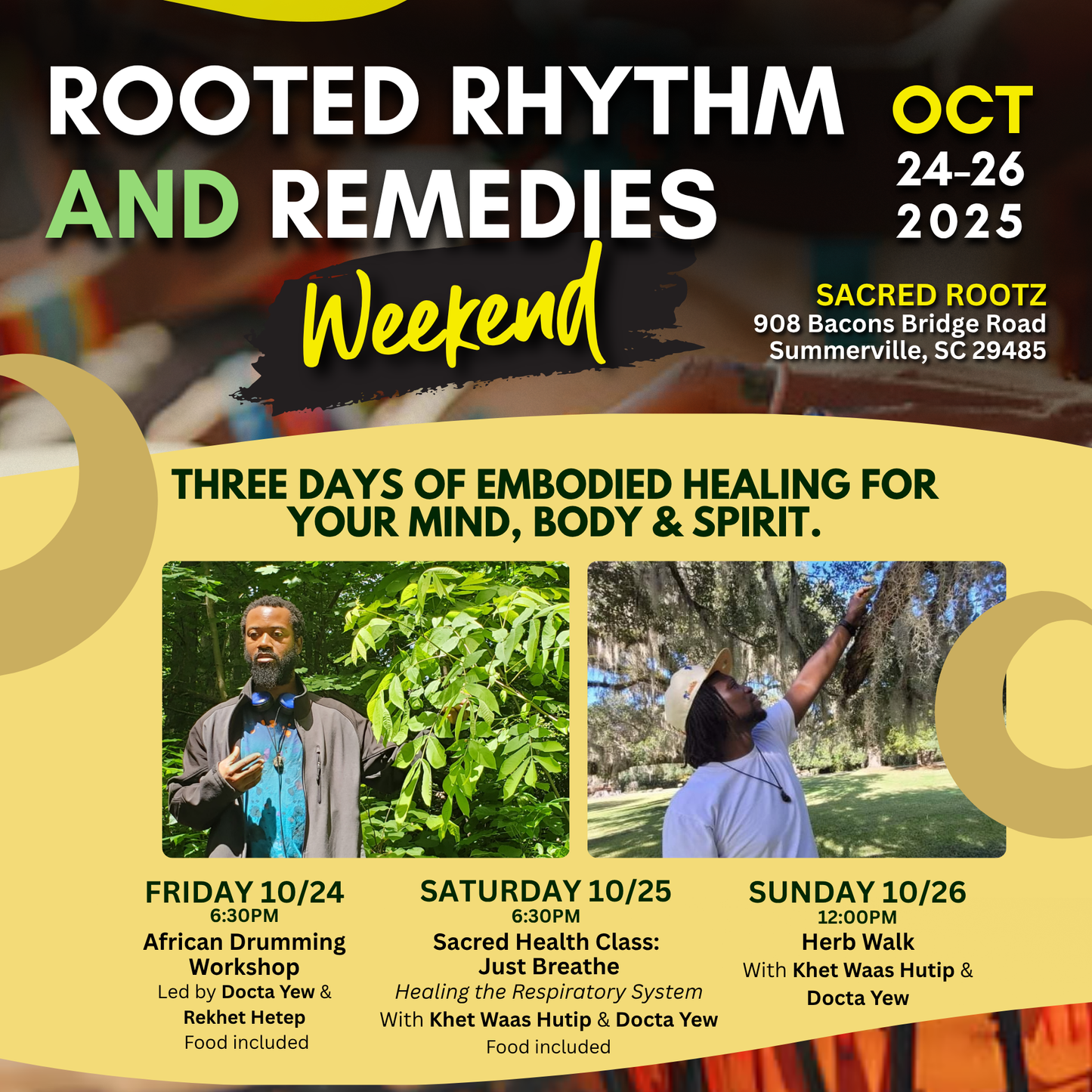 Rooted Rhythm and Remedies Weekend | October 24-26, 2025