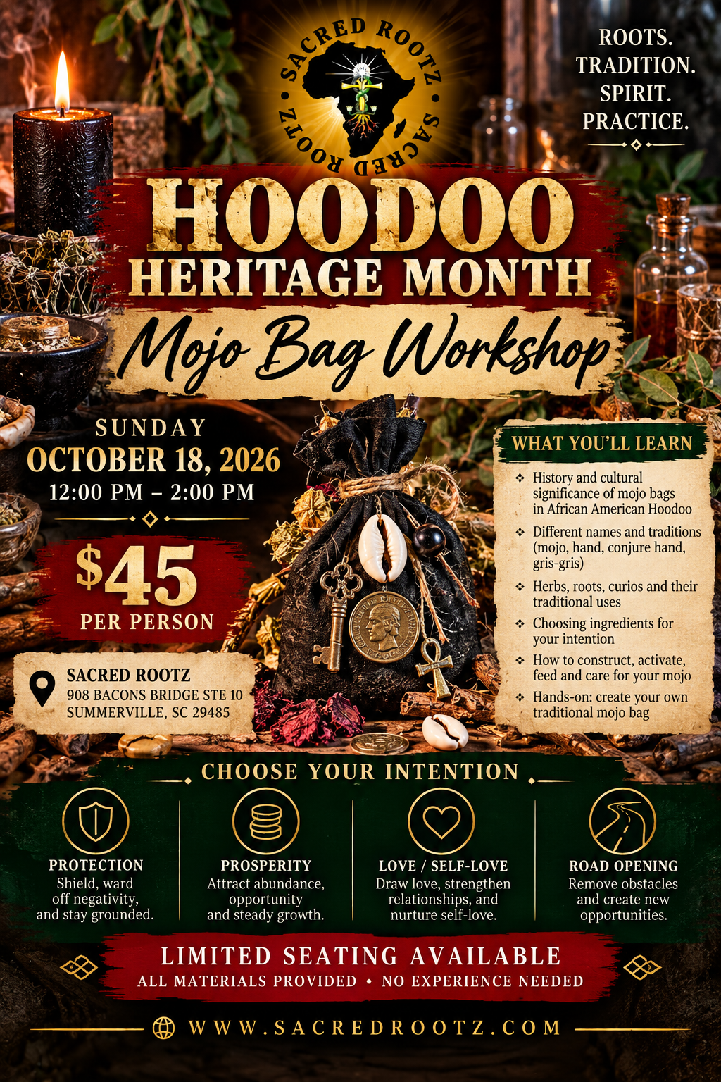Hoodoo Heritage Month: Mojo Bag Workshop